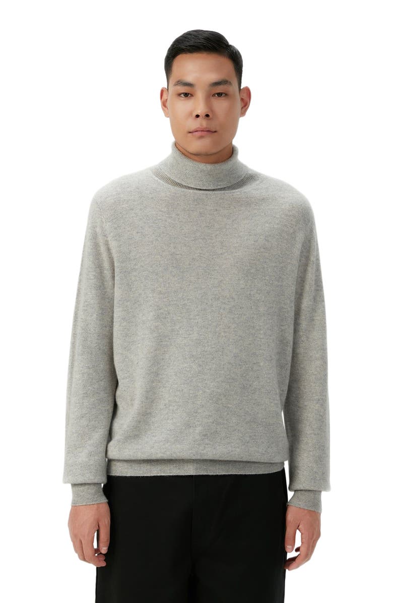 Gobi Cashmere Essential Cashmere Turtle Neck Sweater, Main, color, Dawn Blue