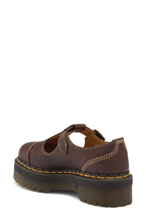 Dr. Martens' Dr. Martens Bethan Arc Crazy Horse Platform Mary Jane Shoes In Dark Brown