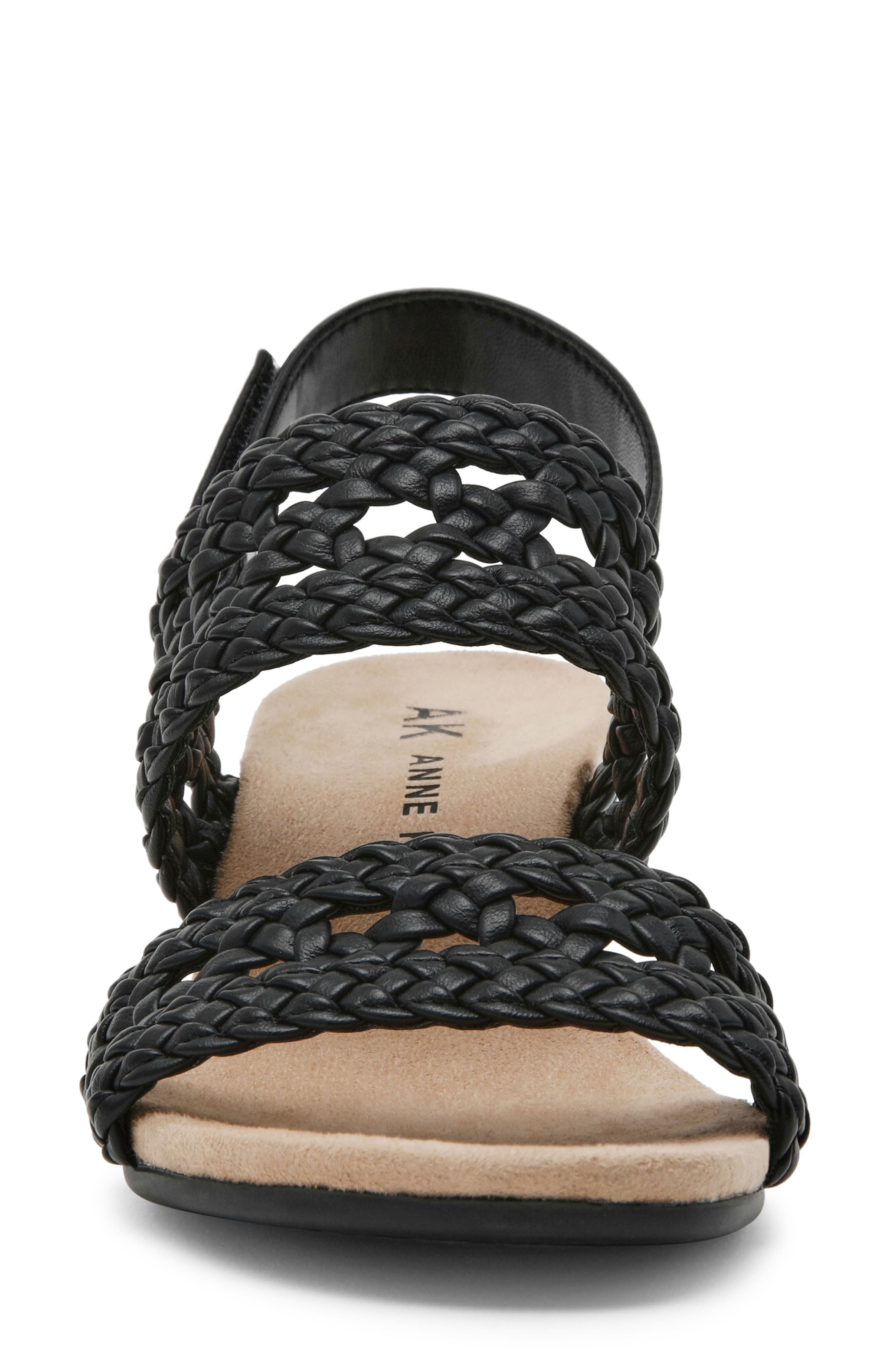 Anne Klein Baxxter Wedge Sandal, Alternate, color, Black