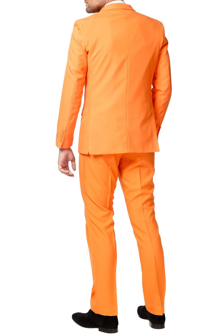 The Orange Slim Fit Two-Piece Suit & Tie Set, Alternate, color, ORANGE