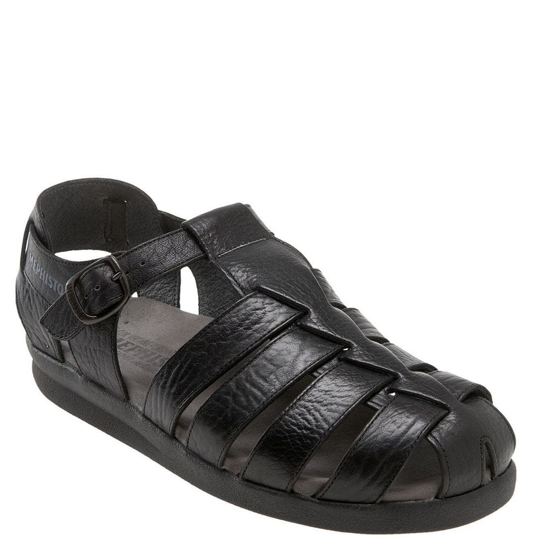 Mephisto Sam Fisherman Sandal, Main, color, Black