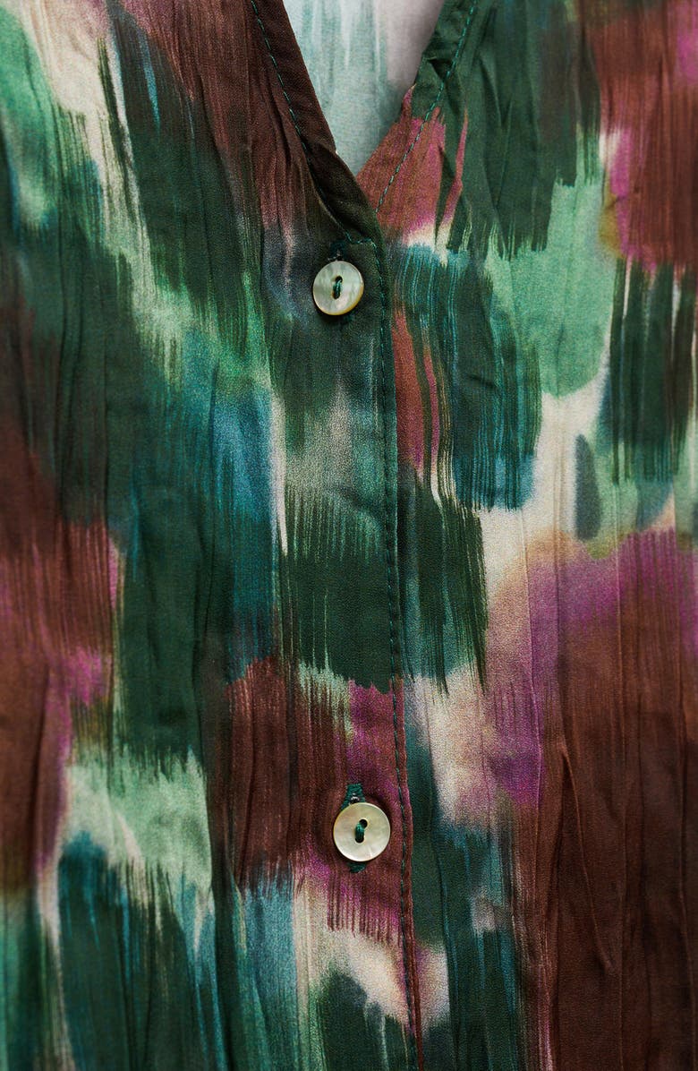 MANGO Abstract Print Long Sleeve Button-Up Top, Alternate, color,