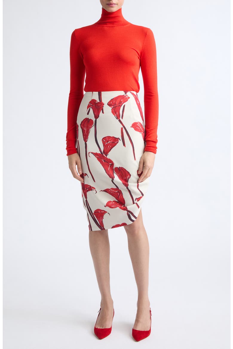Floral Asymmetrical Skirt, Alternate, color, CERAMIC MULTI