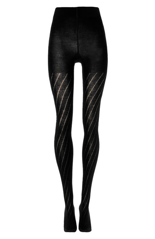 Wolford Dot Virgin Wool Blend Tights In Black