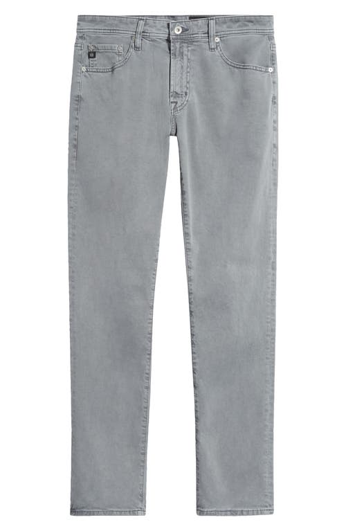 Ag Everett Sueded Stretch Sateen Slim Straight Leg Pants In Gray