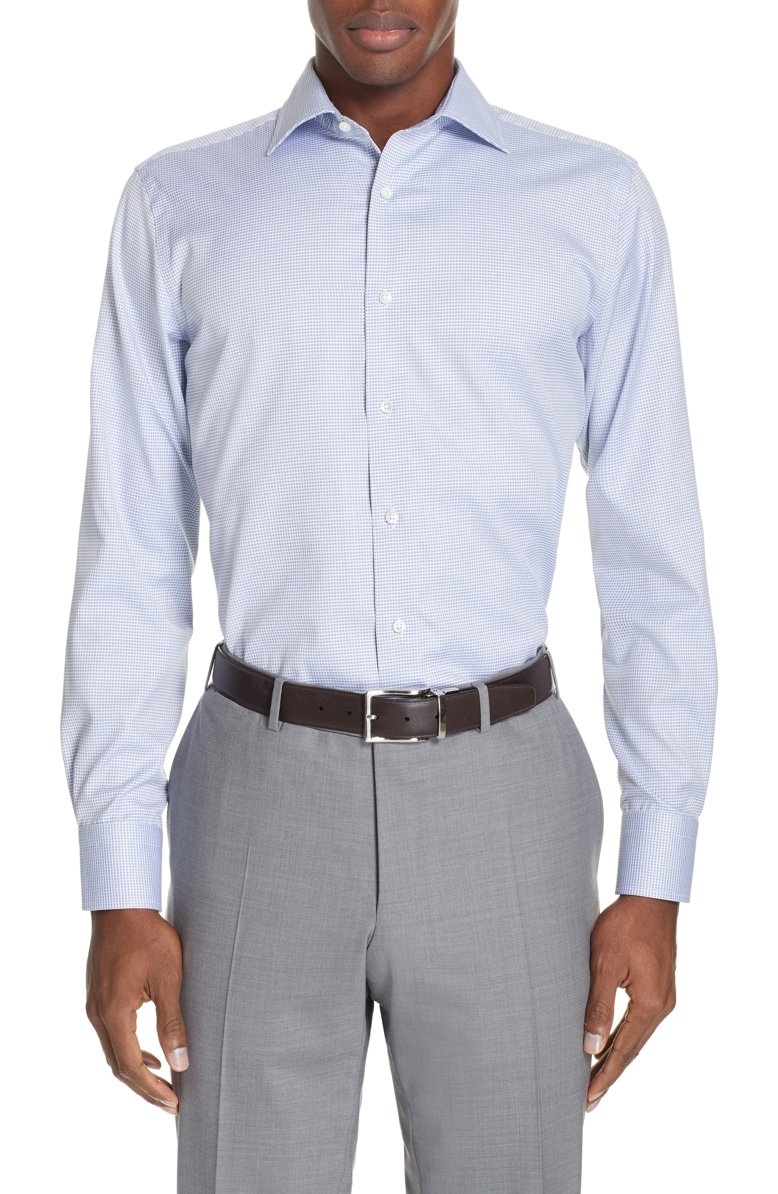 Canali Regular Fit Check Dress Shirt (Men) | Nordstrom