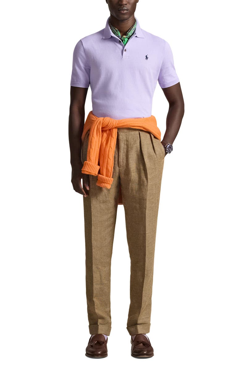 Polo Ralph Lauren Short Sleeve Cotton Polo Sweater, Alternate, color, Powder Purple