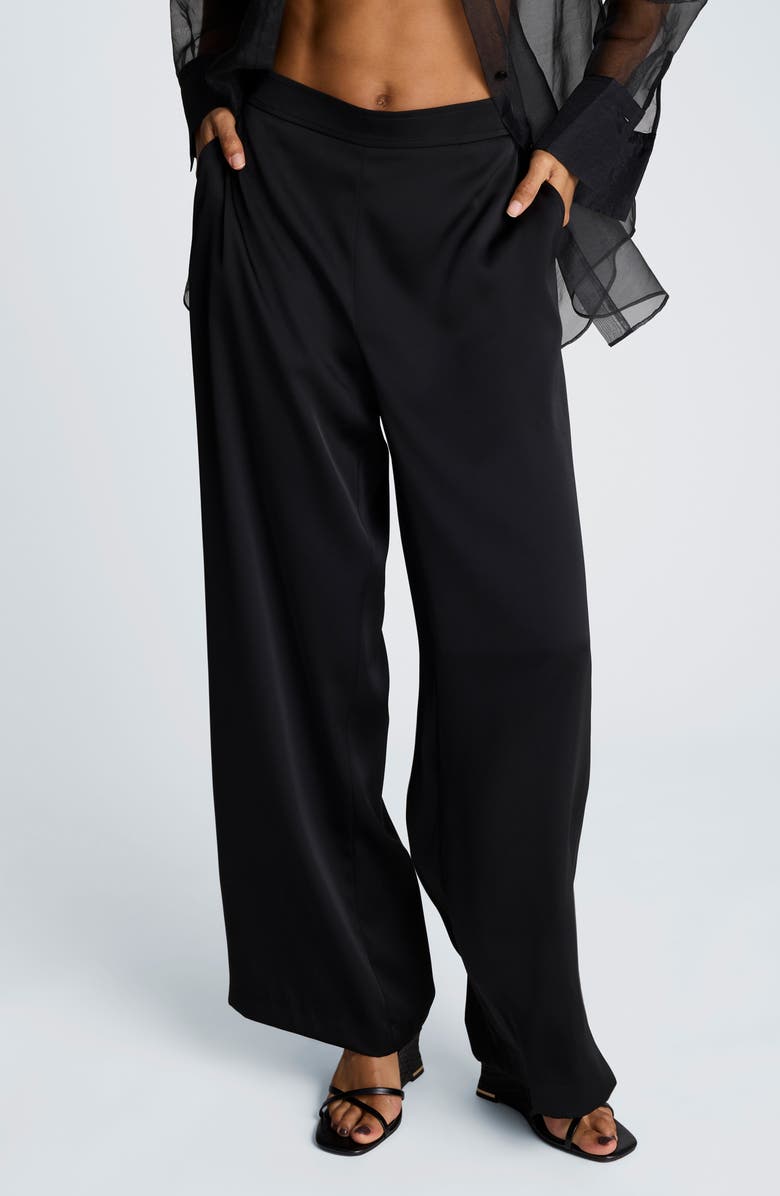 Kenneth Cole Wide Leg Pants, Main, color, Black