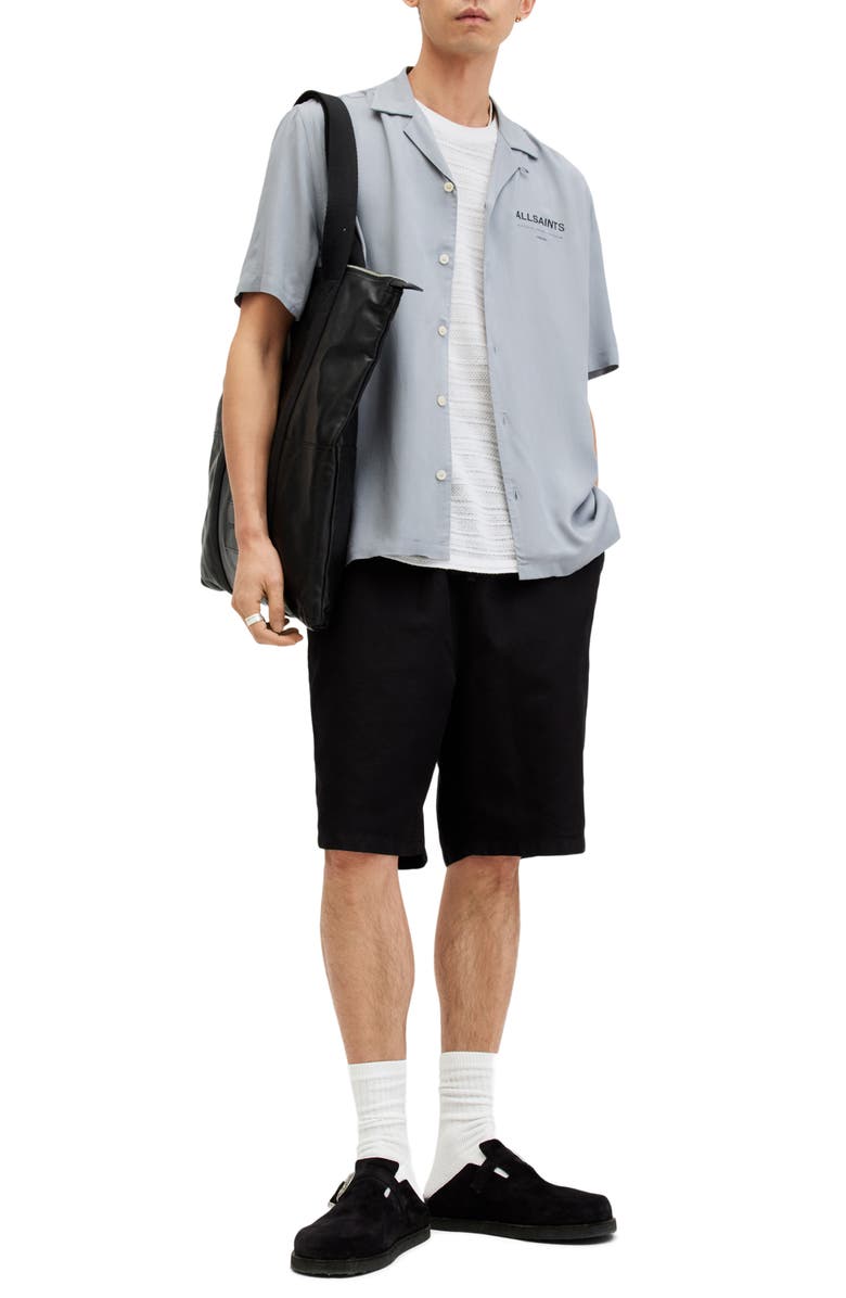 AllSaints Access Short Sleeve Graphic Camp Shirt, Alternate, color,