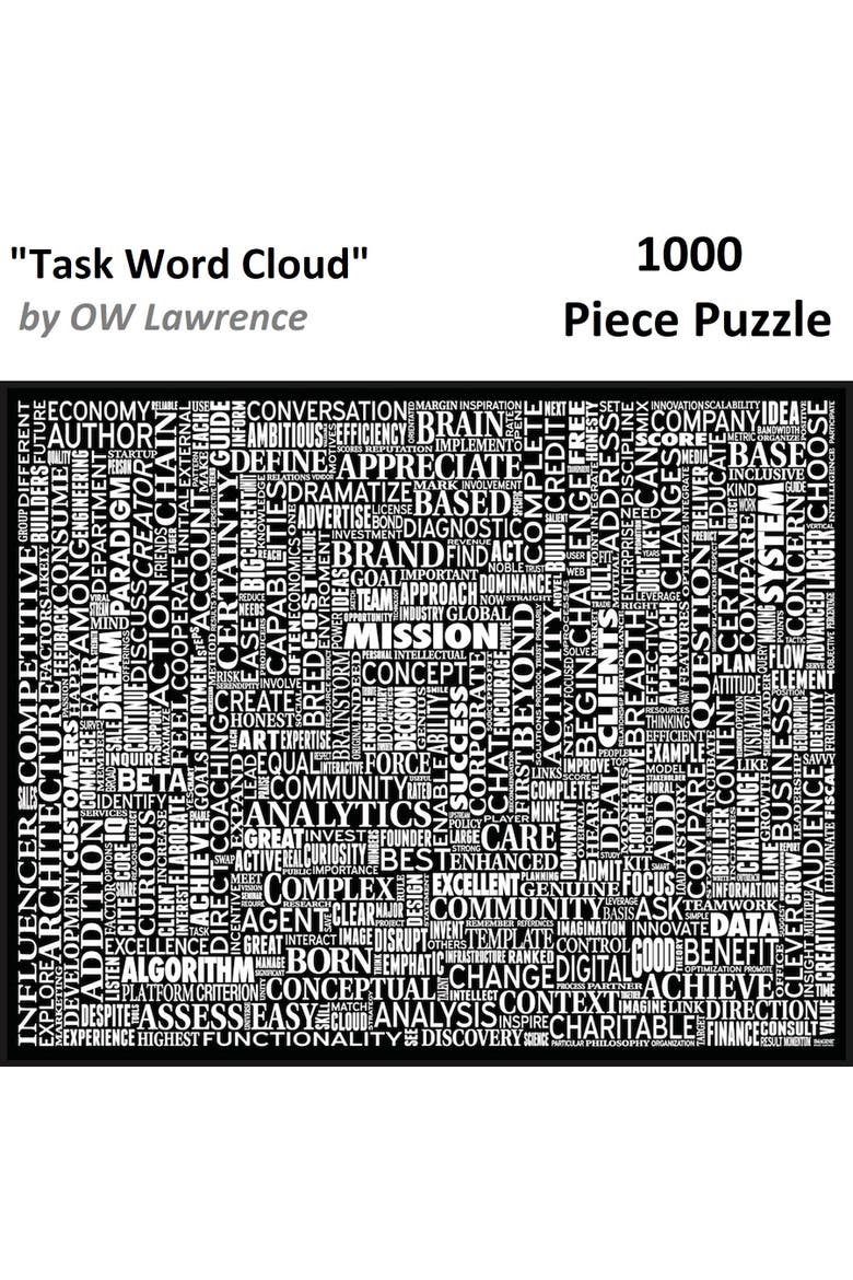 Puzzles Task Word Cloud by OW Lawrence 1000 Piece Puzzle, Alternate, color, Multicolored