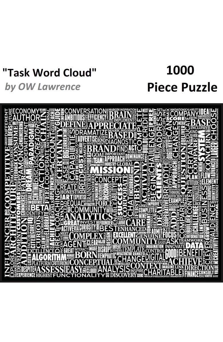 Hart Puzzles Puzzles Task Word Cloud by OW Lawrence 1000 Piece Puzzle, Alternate, color, Multicolored