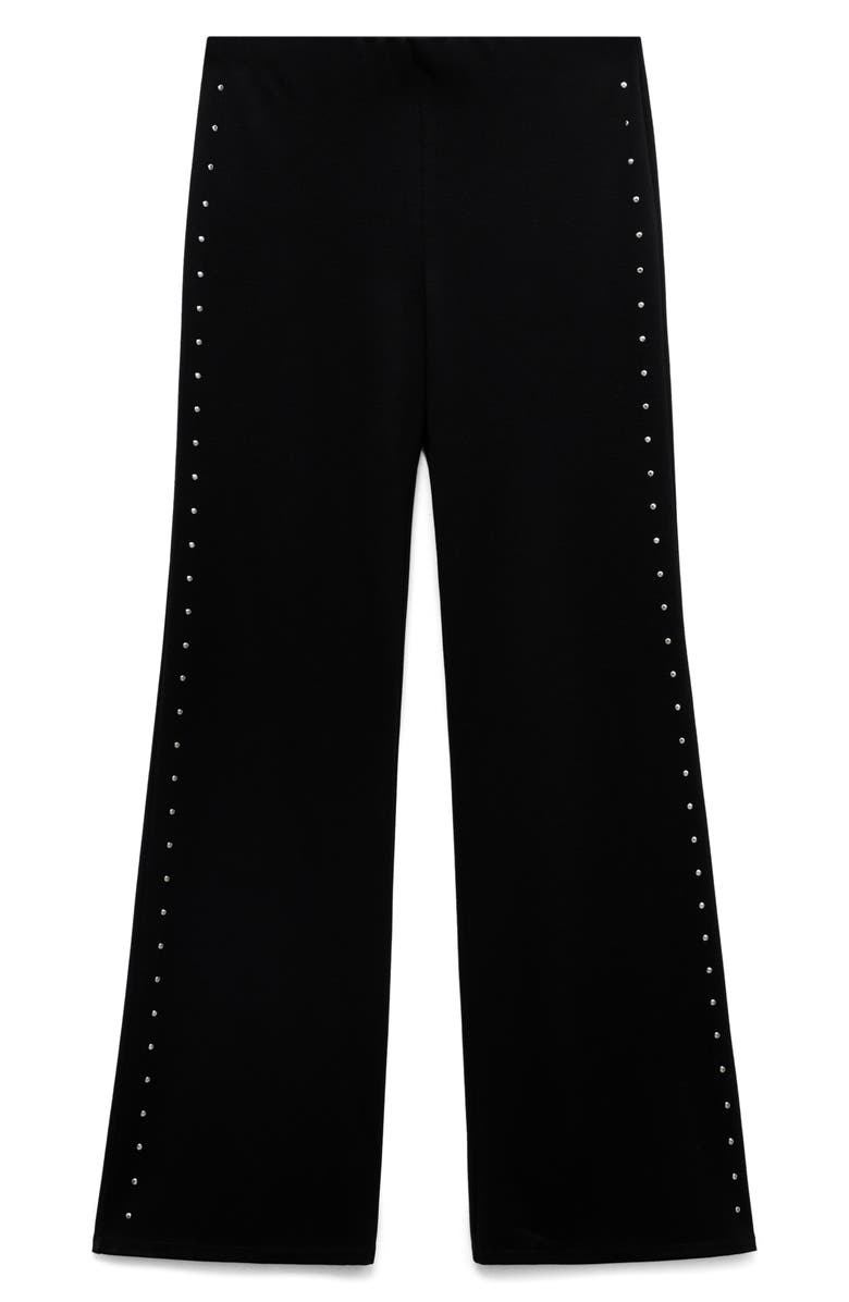 MANGO Rhinstone Leggings, Alternate, color, Black