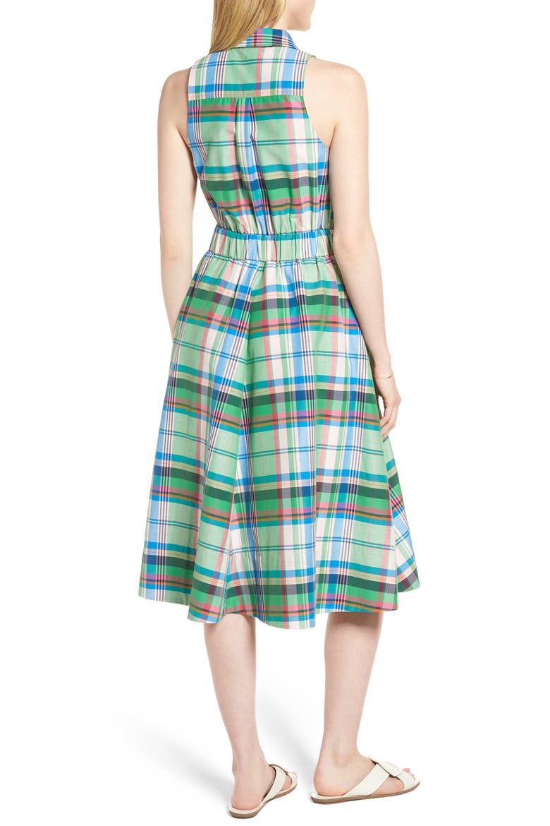 Sleeveless Shirtdress, Alternate, color, GREEN MULTI PLAID