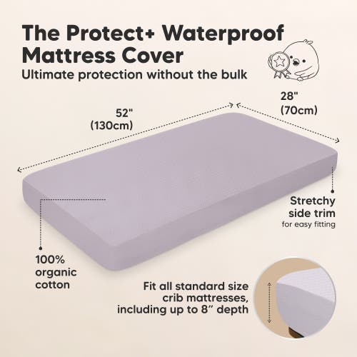 Keababies 2-pack Quin Protect+ Waterproof Crib Mattress Protector In Thistle
