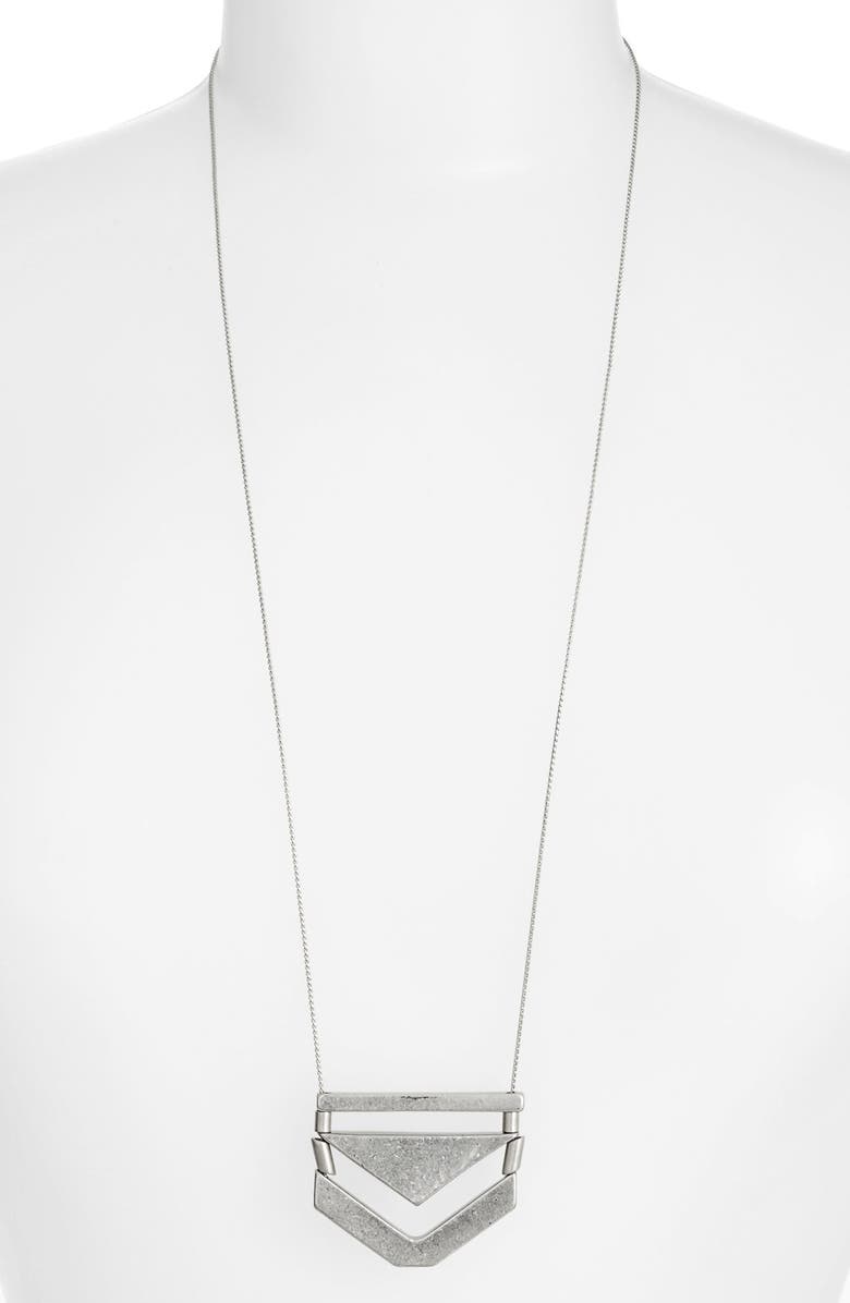 BP. Chevron Pendant Necklace, Main, color, 