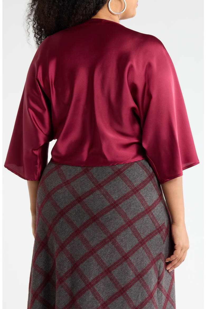Satin Front Twist Top, Alternate, color, BURGUNDY