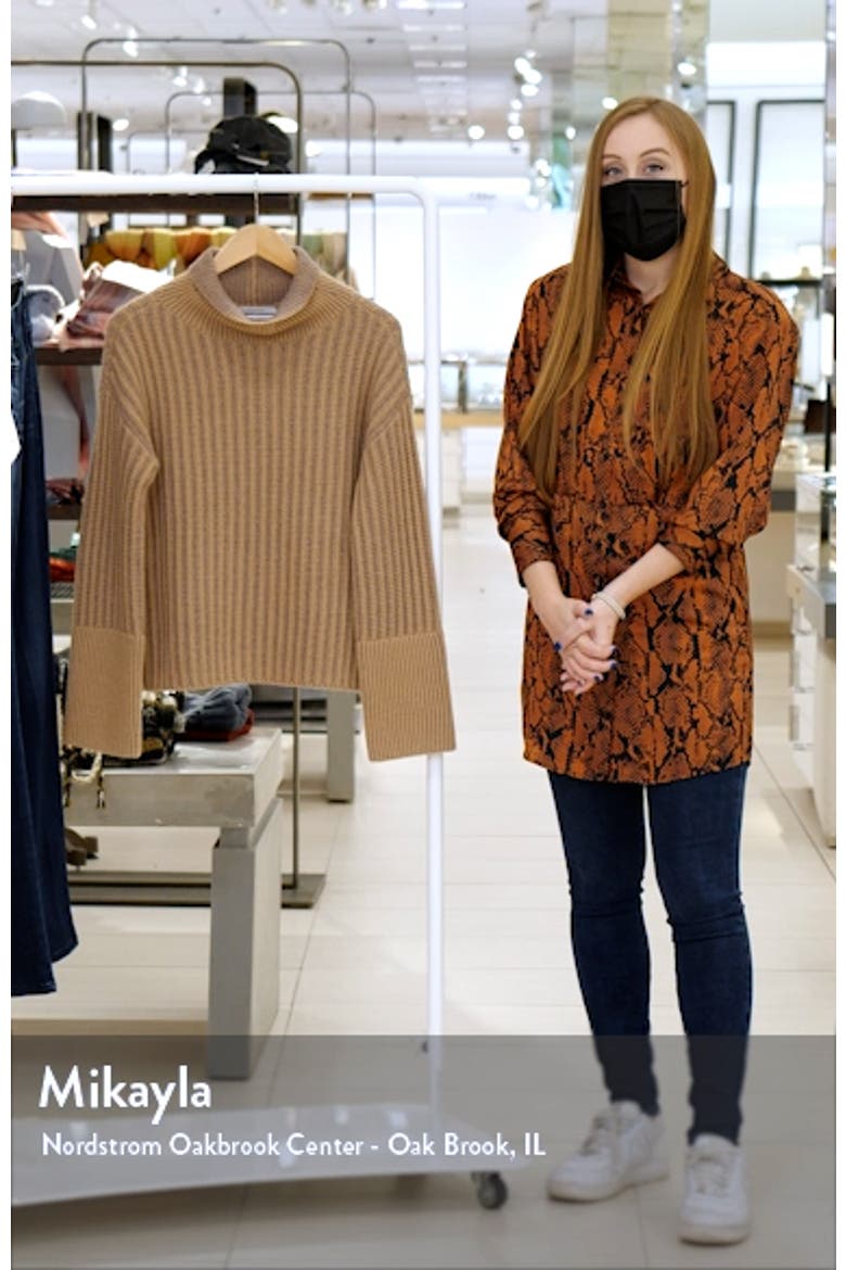 Ribbed Turtleneck Cashmere Sweater video