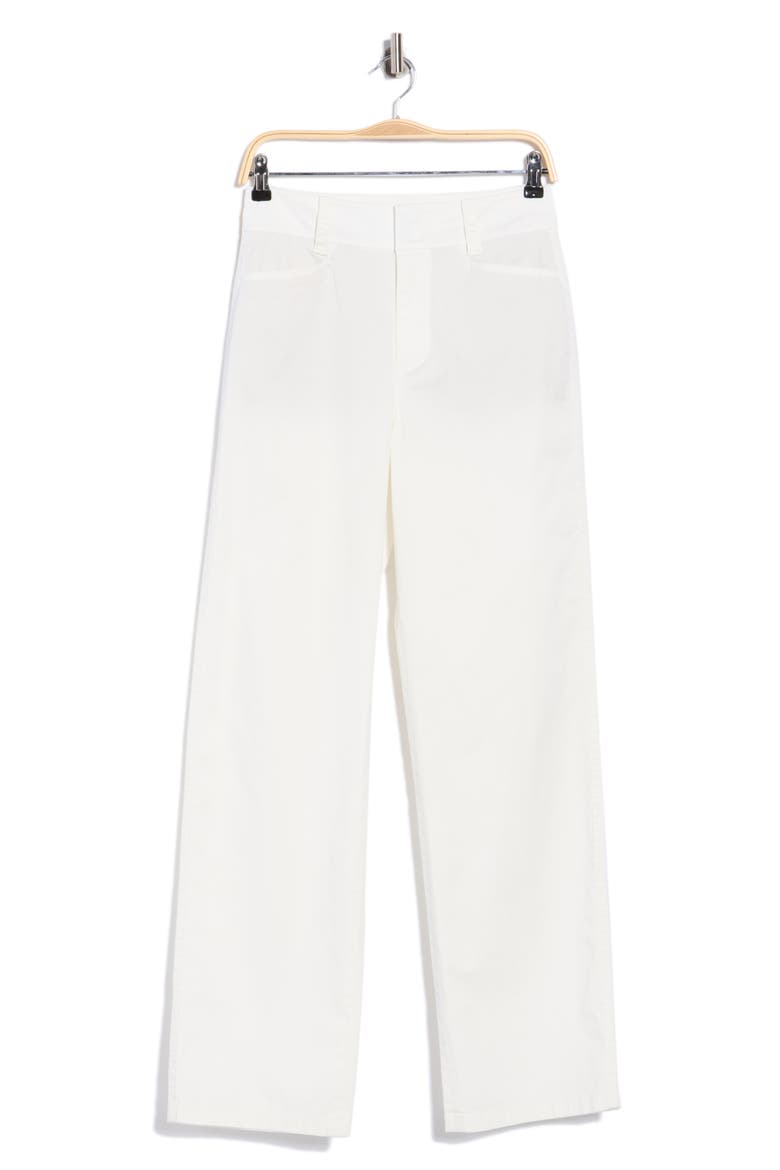 High Waisted Stretch Cotton Pants, Alternate, color, OFF WHITE
