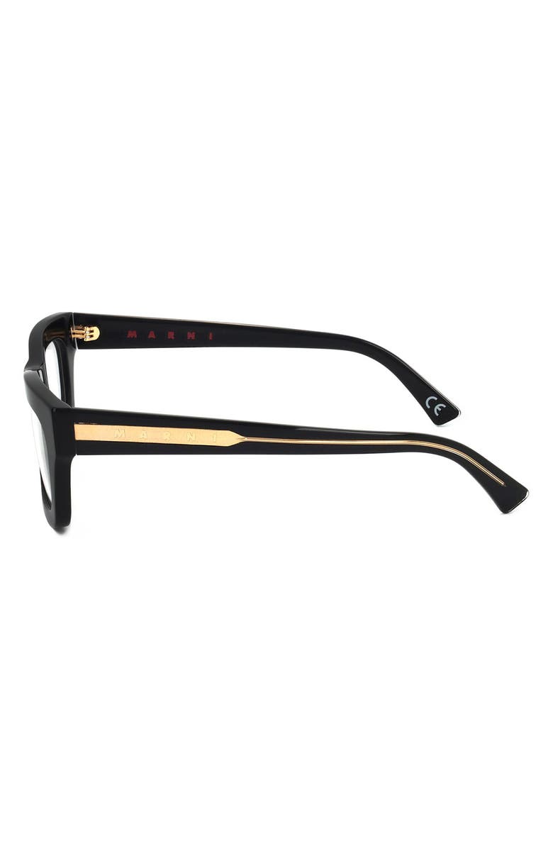 Marni 52mm Rectangular Reading Glasses, Alternate, color, Black