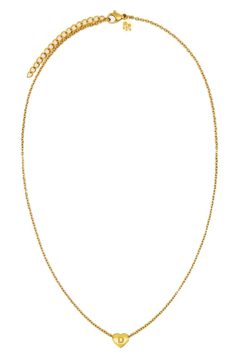 Dainty Heart Initial Pendant Necklace, Main, color, GOLD-D