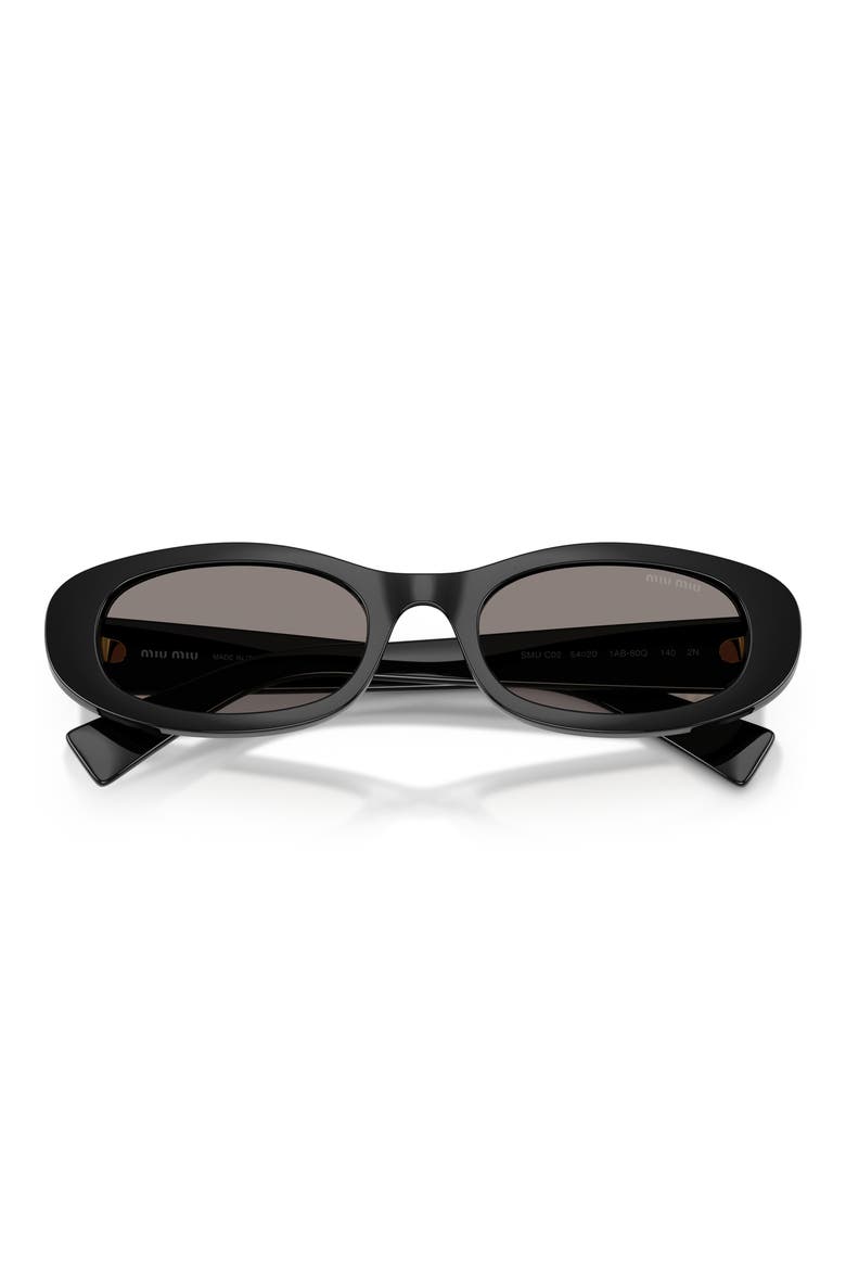 54mm Oval Sunglasses, Alternate, color, BLACK / DARK GREY
