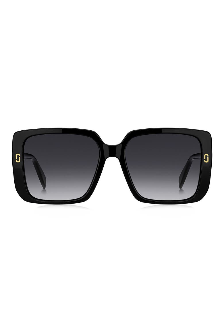 54mm Gradient Square Sunglasses, Main, color, BLACK