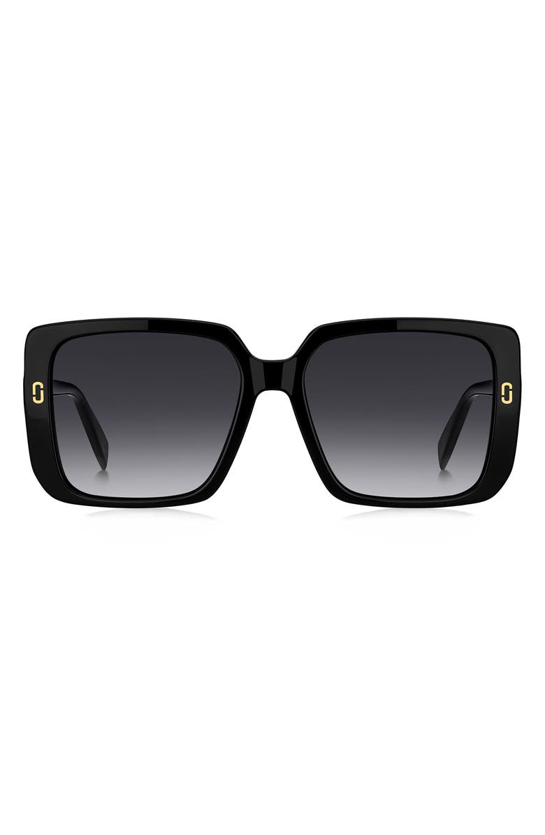 Marc Jacobs 54mm Gradient Square Sunglasses, Main, color, Black