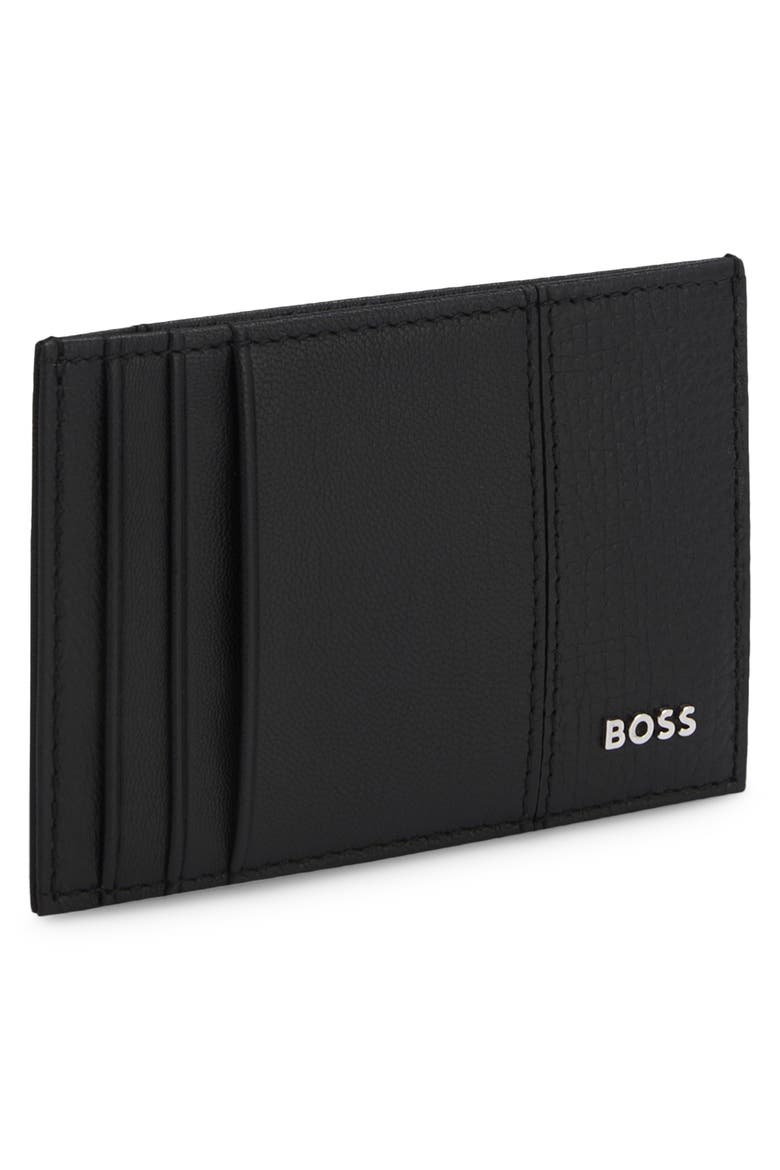 New Crosstown Leather Card Case, Alternate, color, BLACK