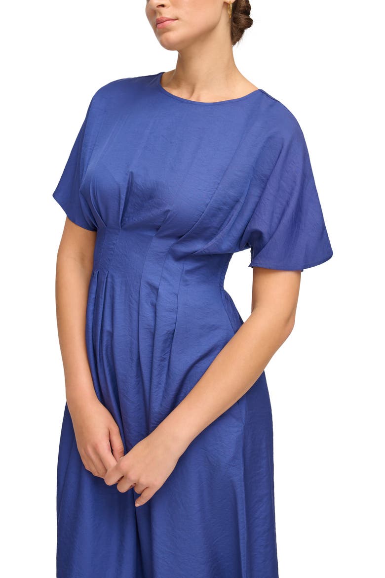 Short Sleeve Fit & Flare Midi Dress, Alternate, color, NAVY