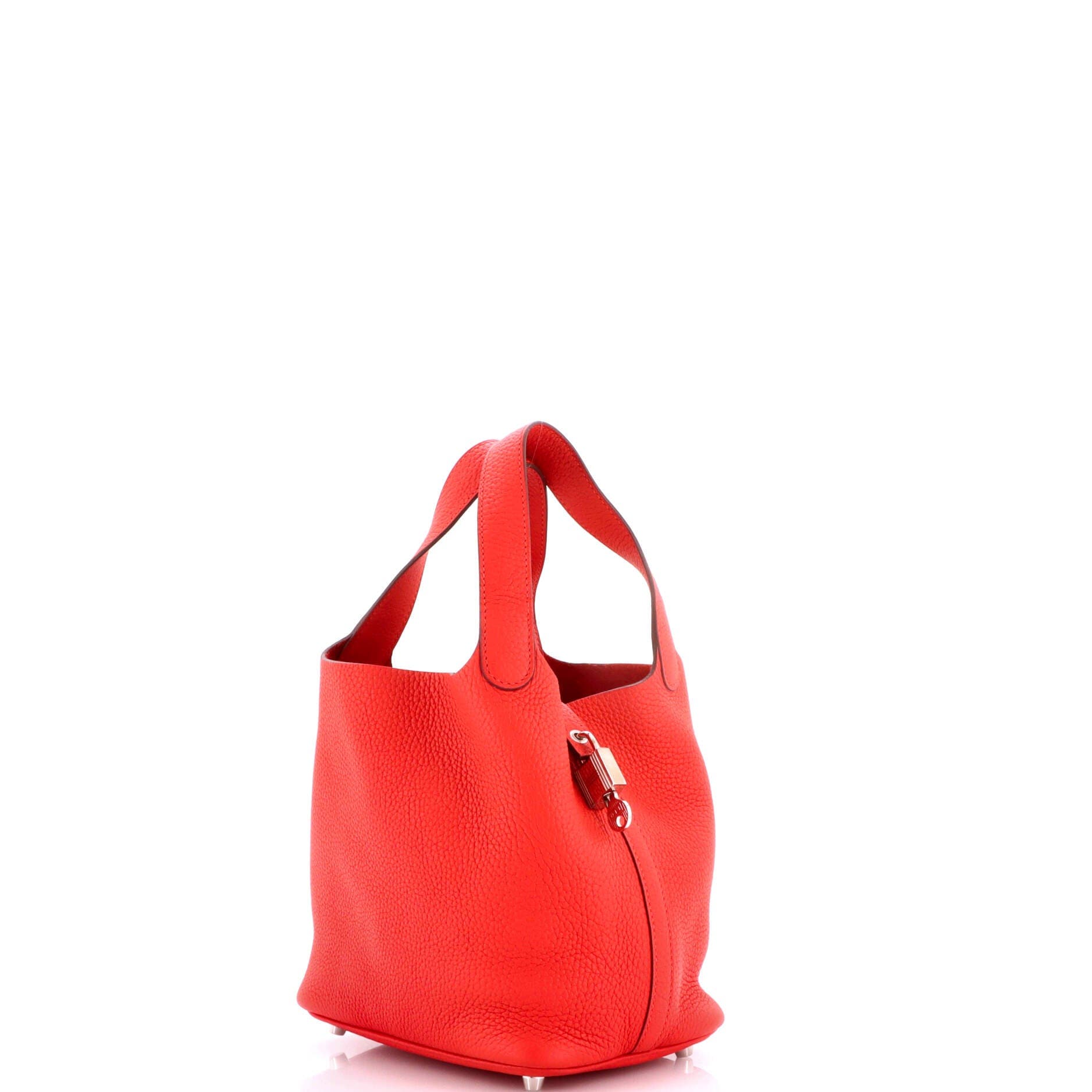 Pre-Owned Hermes Picotin Lock Bag Clemence PM, Alternate, color, Rouge Tomate