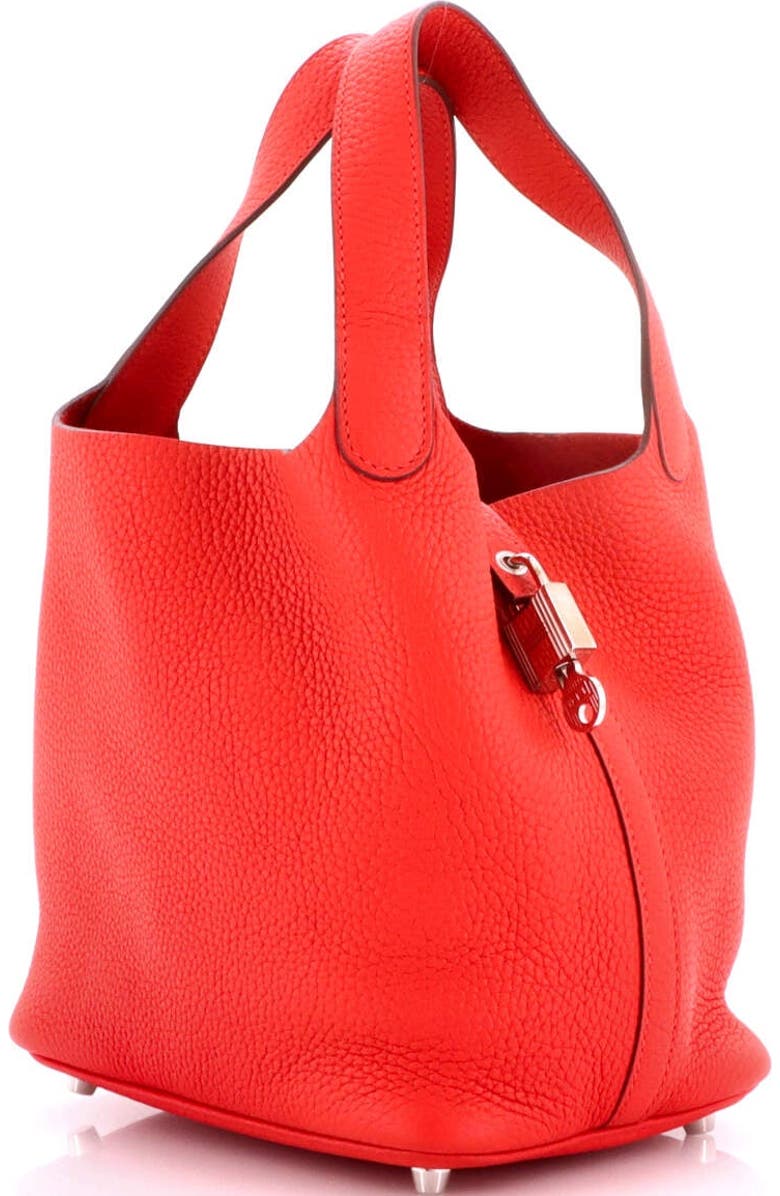 Pre-Owned Hermes Picotin Lock Bag Clemence PM, Alternate, color, Rouge Tomate
