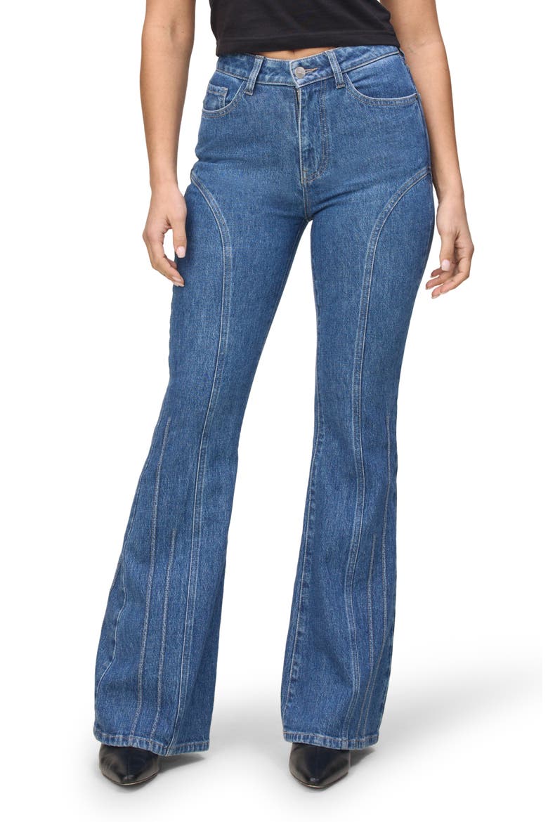 Mia Seamed Flare Jeans, Main, color, PACIFIC