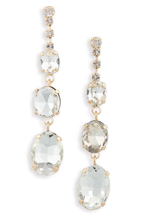Oval Sparkle Linear Drop Earrings