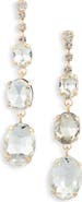 CRISTABELLE Oval Sparkle Linear Drop Earrings