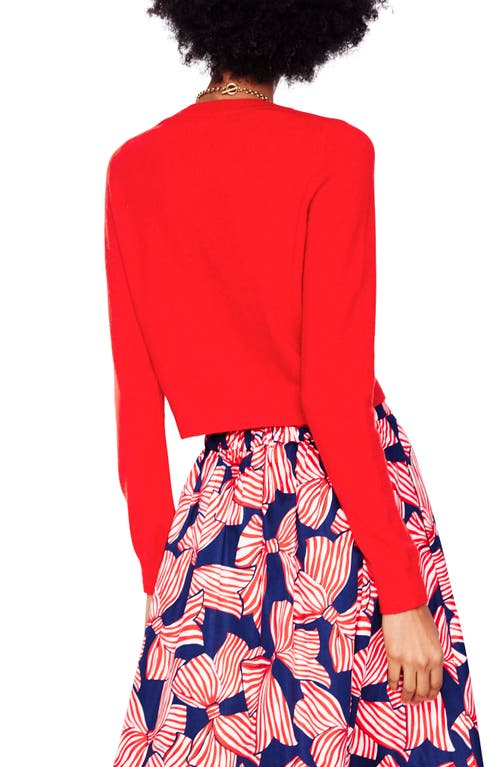 Boden Eva Cashmere Crew Cardiganstrawberry Tart Red Women In Poppy Red