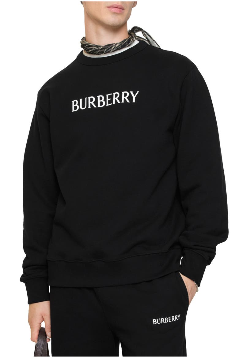 Logo Cotton Sweatshirt, Main, color, Black