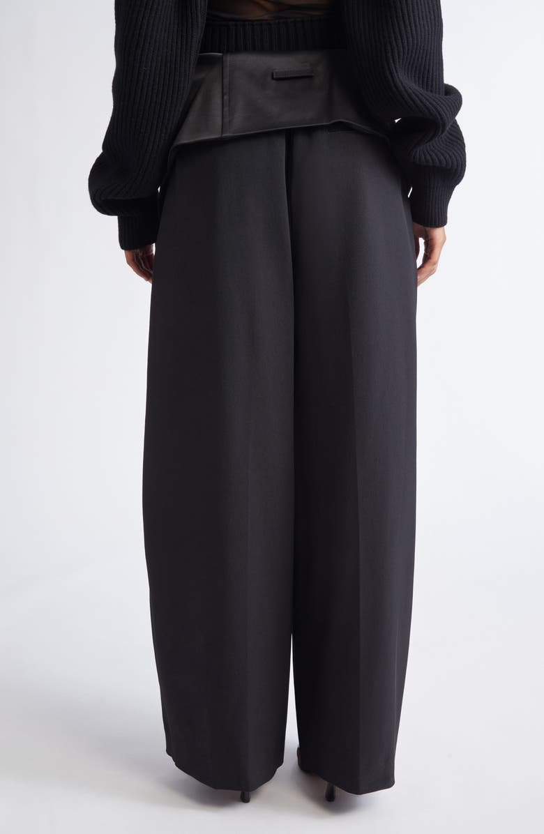 Jean Paul Gaultier Bodysuit Detail Tailored Wide Leg Pants, Alternate, color, Black