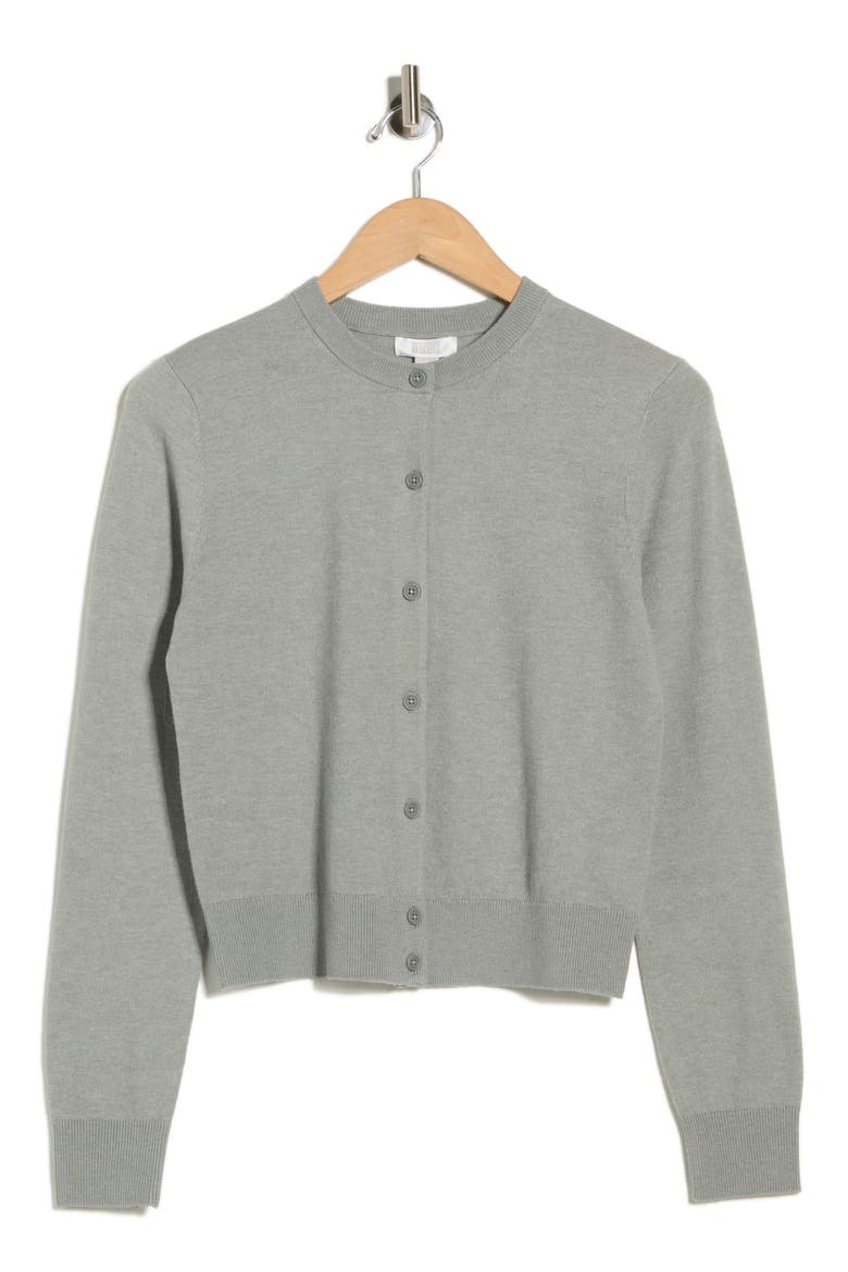 Crewneck Cardigan, Alternate, color, GREEN CHAPARRAL