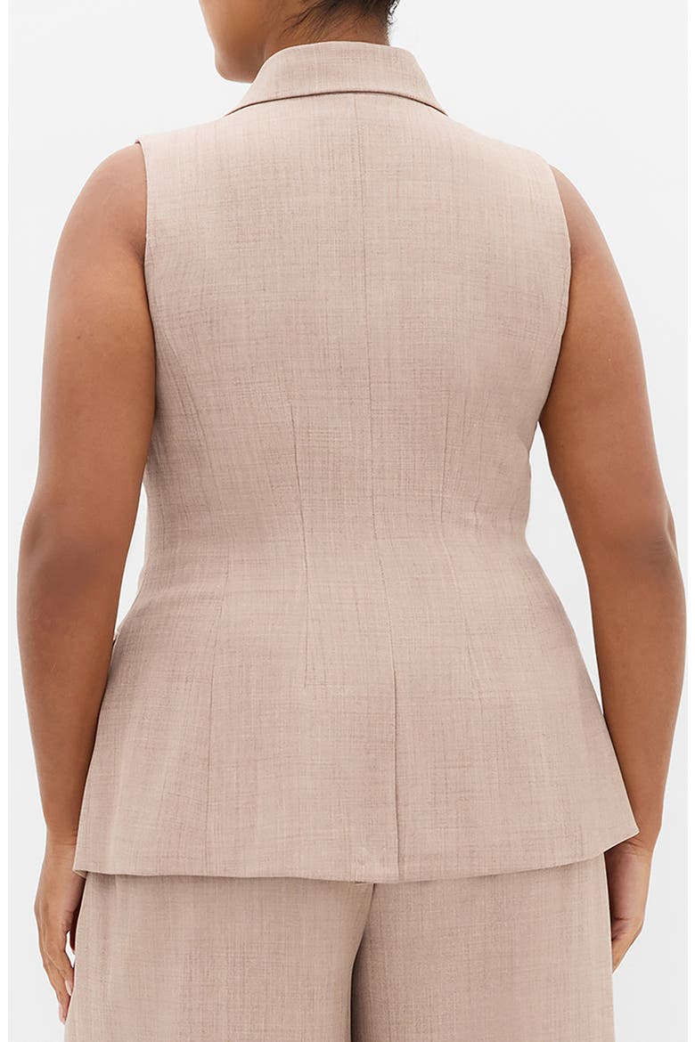 Luci Double Breasted Waistcoat, Alternate, color, LATTE