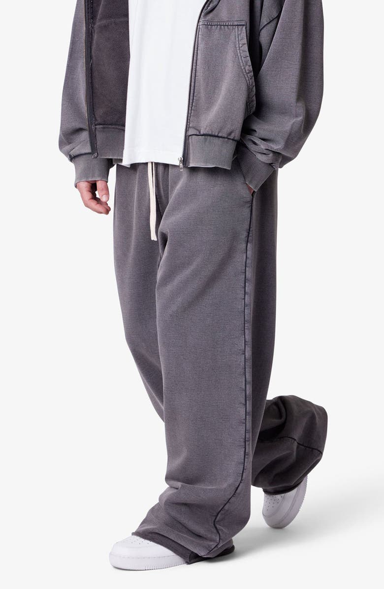 mnml Ultra Baggy Washed Cotton Fleece Sweatpants, Alternate, color, Vintage Black