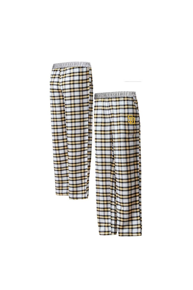 Women's Concepts Sport Black/Gold San Diego Padres Sienna Flannel Sleep Pants, Main, color, Black