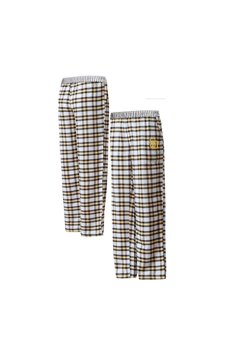 CONCEPTS SPORT Women's Concepts Sport Black/Gold San Diego Padres Sienna Flannel Sleep Pants, Main, color,