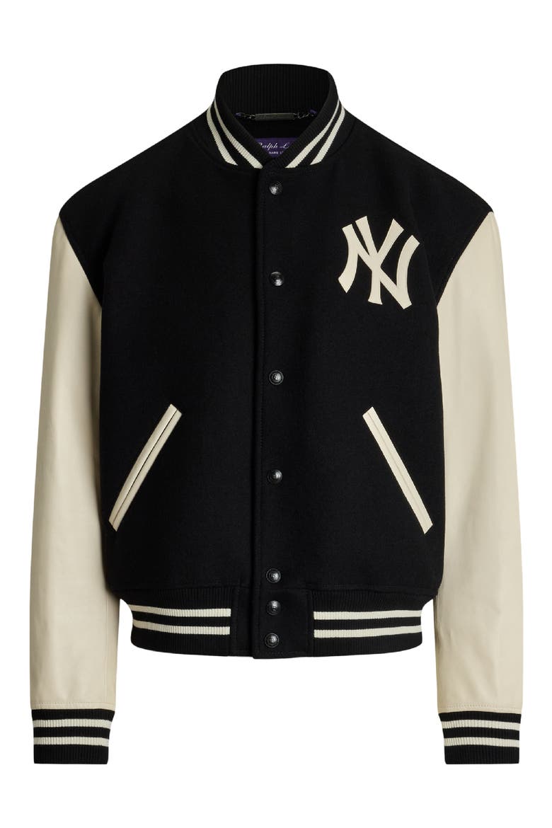 New York Yankees Mixed Media Varsity Jacket (Men) | Nordstrom