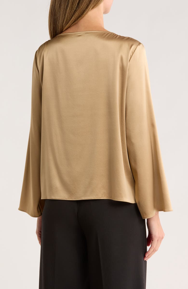Eileen Fisher Bateau Neck Silk Blend Top, Alternate, color, Biscuit