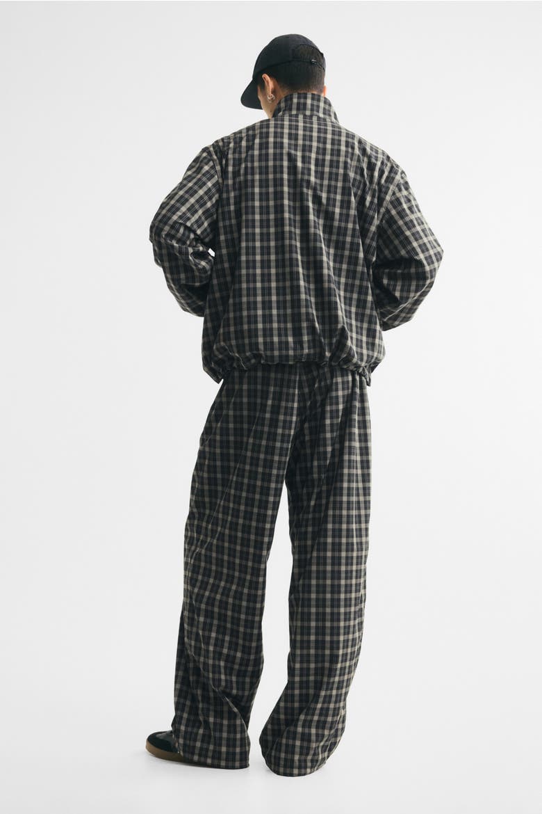 Loose-Fit Track Pants, Alternate, color, Light taupe/checked