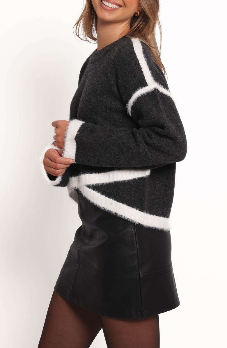 Petal & Pup Ares Crossover Hem Sweater, Alternate, color, Black