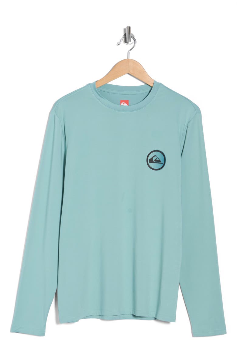 Quiksilver Samy UPF 50+ Long Sleeve Graphic Sun Shirt, Main, color, Jade Gray