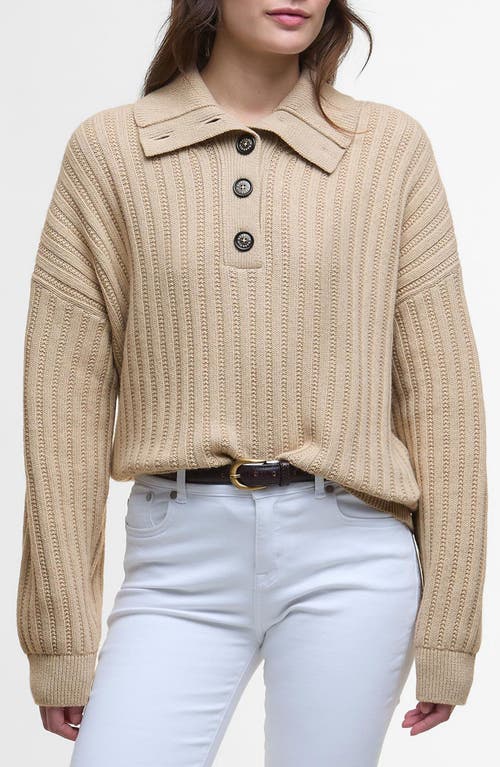 Barbour Norham Cotton & Wool Polo Sweater In Brown