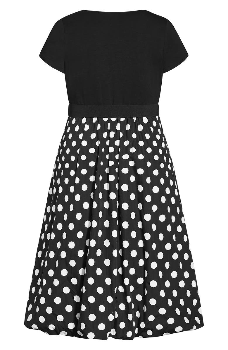 City Chic Darling Polka Dot Belted Midi Dress, Alternate, color,