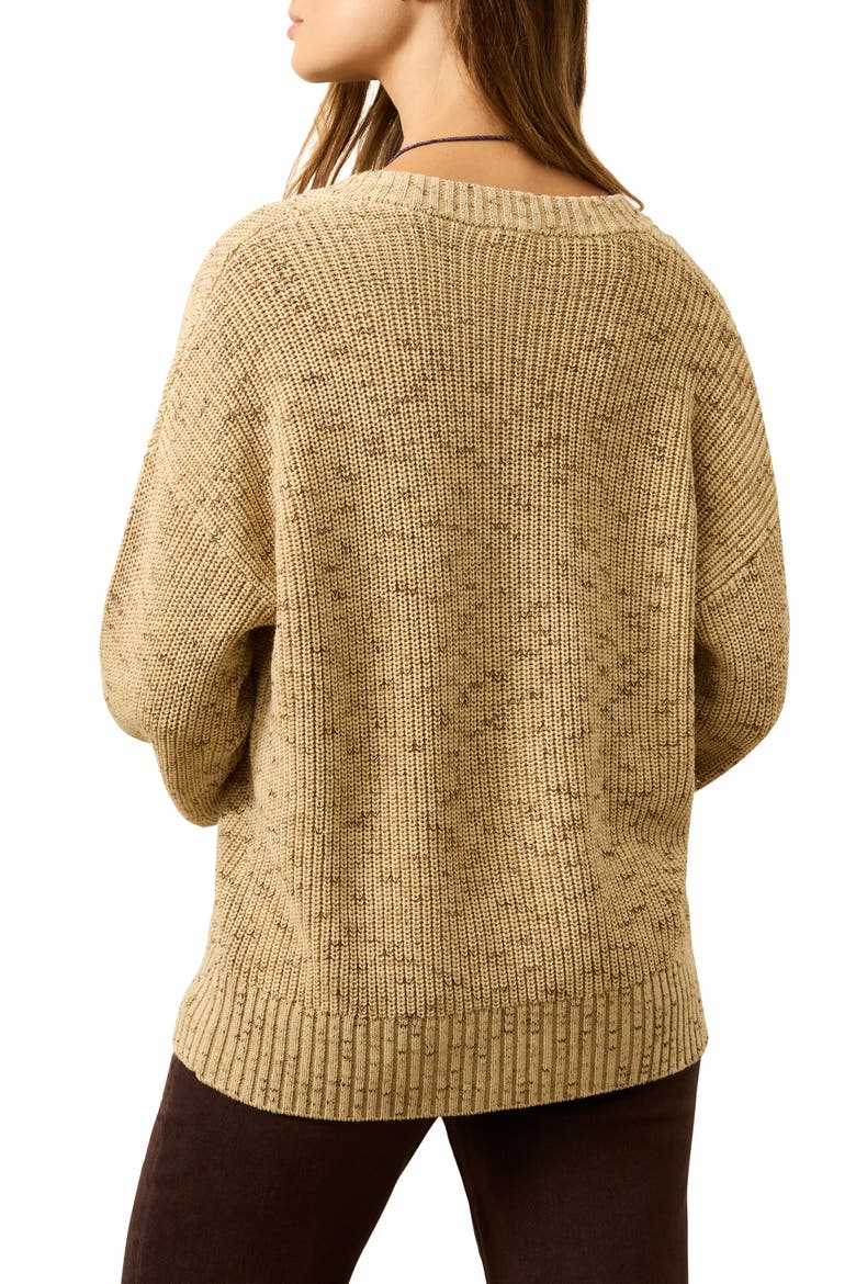 Sunwashed Organic Cotton Blend Fisherman Henley Sweater, Alternate, color, OAT